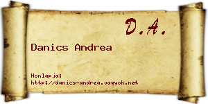 Danics Andrea névjegykártya