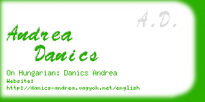 andrea danics business card